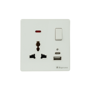 3Pin Socket With Switch & Double USB