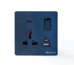 3 Pin Socket Double USB With Switch