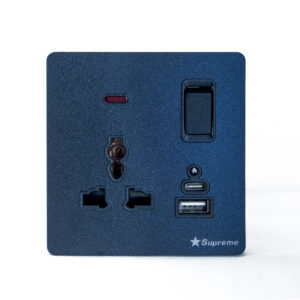3 Pin Socket Double USB With Switch